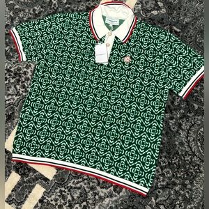 Green Patterned Polo Shirt